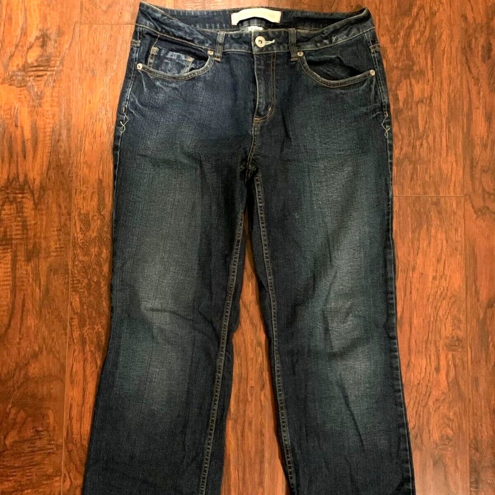 Vintage Jane Doe Dark Wash Denim Blue Jeans Size 8 embellished back pockets